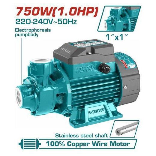 TOTAL TWP17506 Peripheral pump 750W(1HP) Max.head:52M