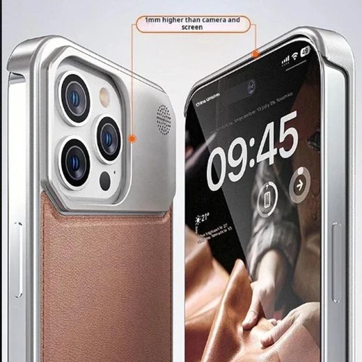 Generic Frameless Aromatherapy Slim Anti-Scratch Fragrance Hard PC + Leather Case Cover for iPhone 12 Pro Max - image 3