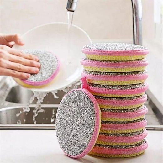 Generic 5Pcs Double Side Dishwashing Sponge