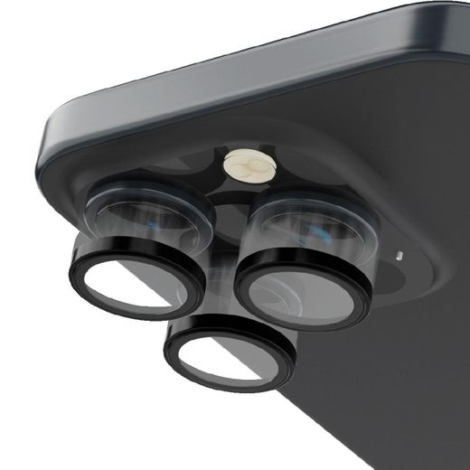 LEVELO Trio Pro 2 in 1 Camera Lens Protector With Detachable Camera Protector for iPhone 17 Pro - Silver
