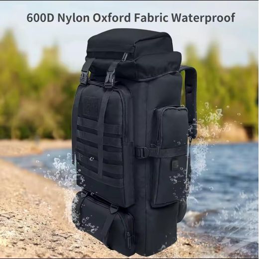 Fashion 80L Outdoor Waterproof Backpack, Large Capacity Oxford Hiking & Camping Bag,Travel Rucksack - image 2