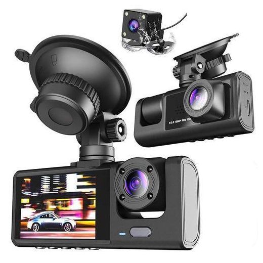 Generic 3 Lens HD 1080P Car Black Box Wi-Fi Loop Recording Car DVR Camera Dashboard Camera Night Vision Dash Cam for Car - image 3