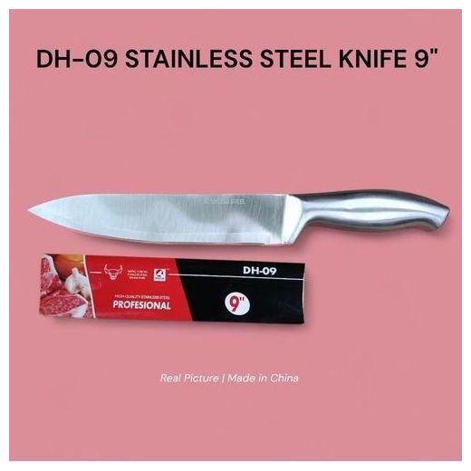 1pc KH-O9 Stainless Steel Knife – 9" Rust-resistant, durable, and maintains sharpness longer. Ideal for meat, vegetables, fruits, and general kitchen prep. Ideal For: Home kitchens, restaurants, catering services, and food prep tasks.