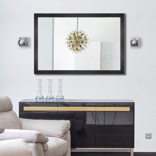 Generic Rectangular Wall Mirror For Bathroom, Bedroom, Entryway, Living Room, Black - image 4