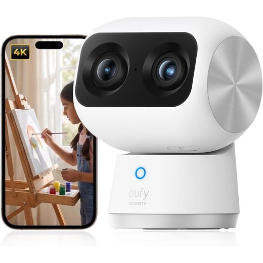 eufy Indoor Cam S350 Dual-Camera 4K UHD Security Camera – 360° Pan-Tilt, 8× Hybrid Zoom, AI Human & Pet Detection - image 3