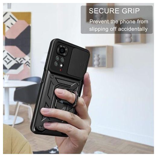 Generic For Xiaomi Redmi Note 11 4G/ Note 11s Case,Sliding Camera Lens Cover 360° Rotating Ring Cover - image 3