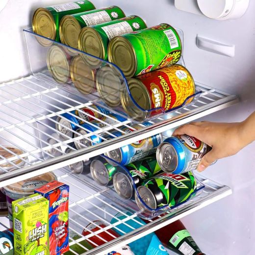 Generic Hot sale Soda Can Organizer, Fridge & Pantry Storage Rack - Space-Saving Stackable Organizer for Kitchen, Refrigerator & Freezer (Clear) - image 2