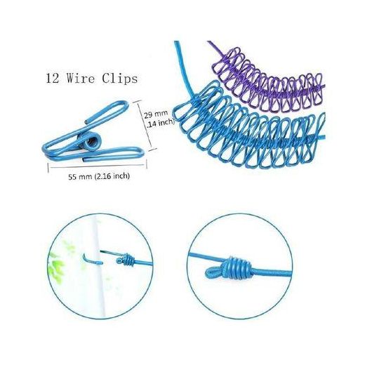 Generic Strong 1.8m to 3.4m Stretching cloth line with 12 pegs - image 4