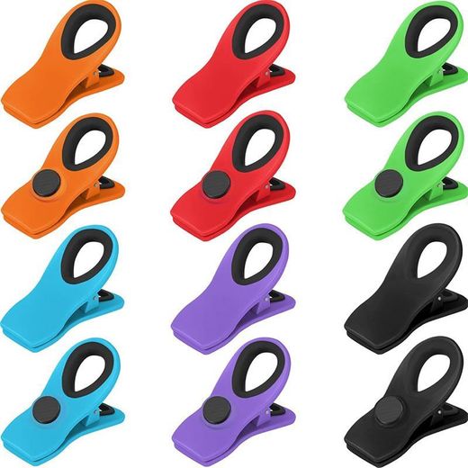 Generic 12 Pack Magnetic Chip Clips for Food Packages, Kitchen Clips With Magnet for Refrigerator, Plastic Assorted Colors for Food Storage