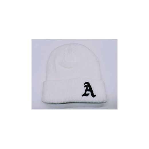 WHITE A BEANIE 1 PCS Unisex Knit Beanie Hat for Outdoor and Casual Wear