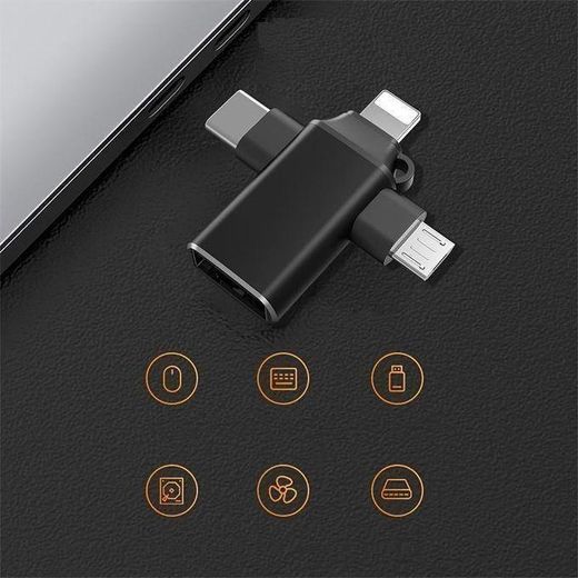 Generic 3 in 1 OTG USB 3.0 Adapter - Black - image 3