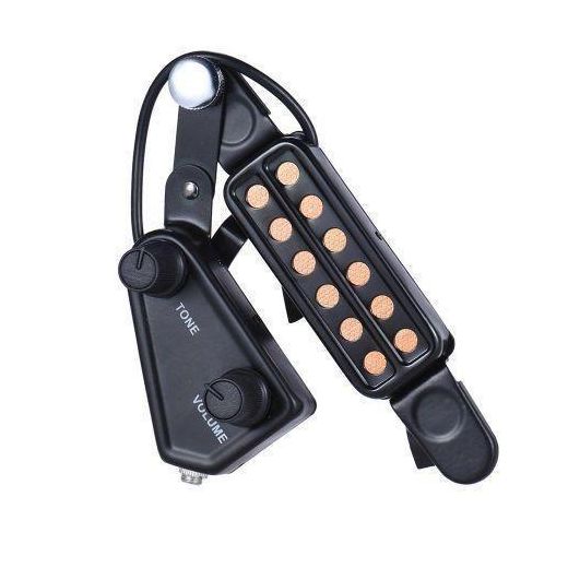 12-hole Acoustic Guitar Sound Hole Pickup Magnetic Transducer With Tone Volume Controller Audio Cable