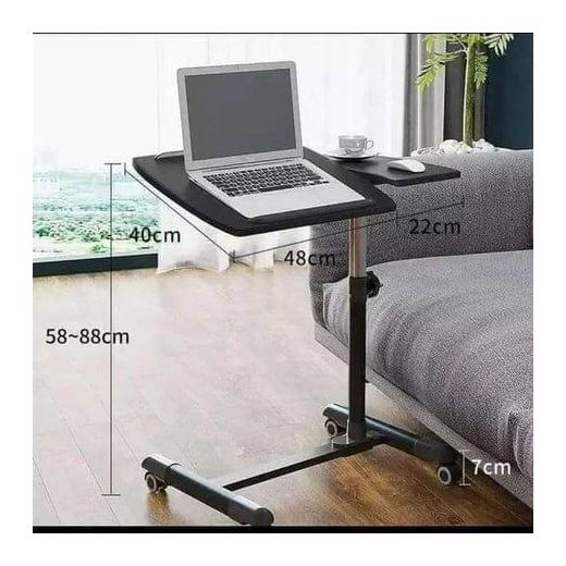 Generic Compact Laptop Desk with Wheels Mobile Adjustable Computer Table - image 2