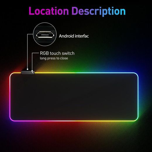 Generic RGB Mousepad Led Mouse Pad, Large Mouse Pad, Led and Big Mouse mat - image 3