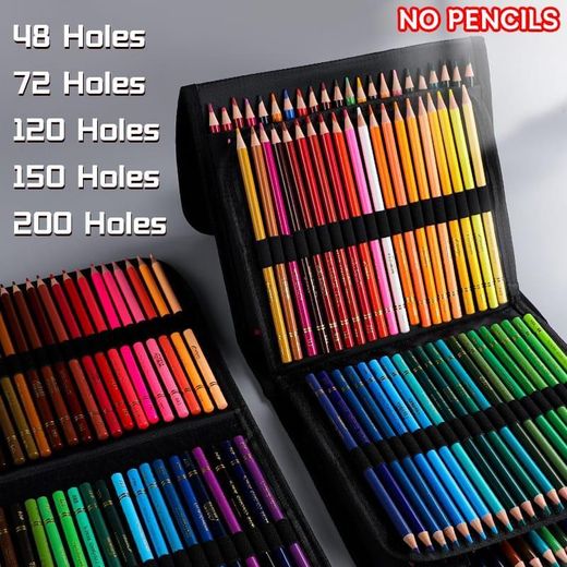 Generic 200 Slots Colored Lead Pencils Storage Bag, Large Capacity Pencil Case for School, Office, Art Supplies, Portable and Durable Student Pencase Organizer, 24.5x9.5x19cm - image 2