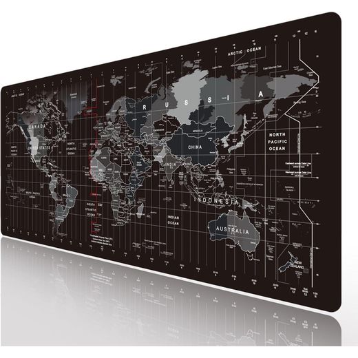 Generic World Map Gaming Mouse Pad Large, Desk Pad Computer Mouse Pad for Keyboard with Stitched Edges, Anti-Slip Base, Waterproof Mousepad, Big Mouse Pad for Gamer, Office &Home (80 x 30cm)