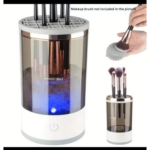Electric Makeup Brush Cleaner with Auxiliary Cleaning Mode,Hands-Free Multi-Brush Cleaning & Fast Drying Tool for Deep Makeup Brush Care