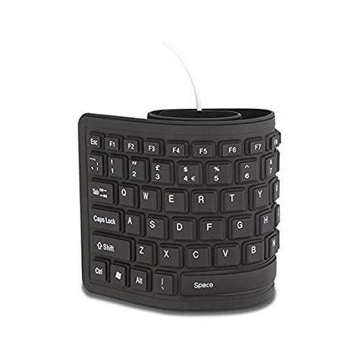 Generic Flexible USB Keyboard - Black, 106 Keys, Waterproof, 1.5m Cable