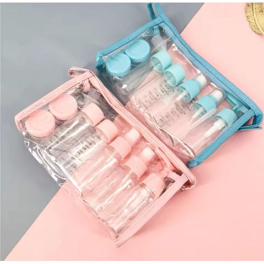 Generic 10PCS Refillable Travel Bottles Kit - Leak-Proof Portable Toiletry Containers Set with Clear Zipper Pouch for Shampoo, Lotion & Cream
