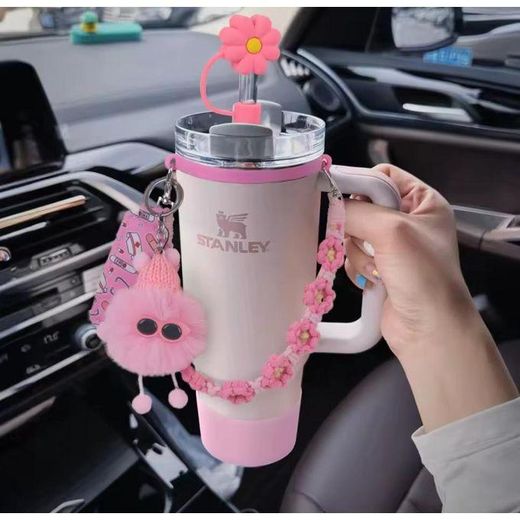 5-in-1 Decorative Stanley Mug Accessories Set – Stylish Cup Add-ons (Pink, Purple, Blue, White)