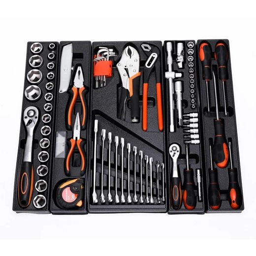 Generic 85 pcs hardware Car repair tool box and ratchet wrench socket set tool kits professional multifunction - image 3