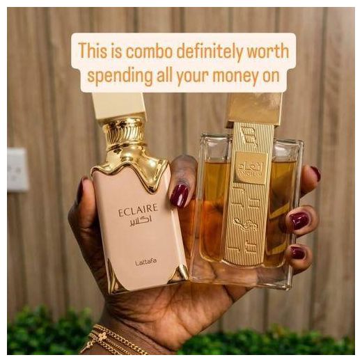 Lattafa  2 in 1 Premium Gourmand perfume-100ml Eclaire & Angham Fragrance Set
