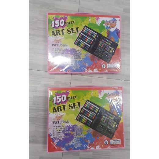 Generic 150 Pcs Deluxe Kids Art Set - Professional Drawing & Painting Kit with Crayons, Oil Pastels, Watercolor Cakes & Markers - Portable Stationery Gift Box for Boys & Girls - image 2