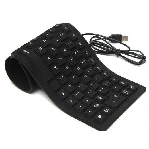 Generic Flexible Silicone Roll-Up Wired Keyboard – Waterproof, Dustproof, Quiet Typing, Lightweight, Portable & Foldable USB Keyboard for PC, Laptop & Travel