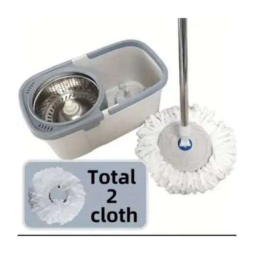 Generic Fashion Rotary Spin Mop Set – 17L Bucket with 112cm Mop Handle & 2 Reusable Mop Heads - image 2