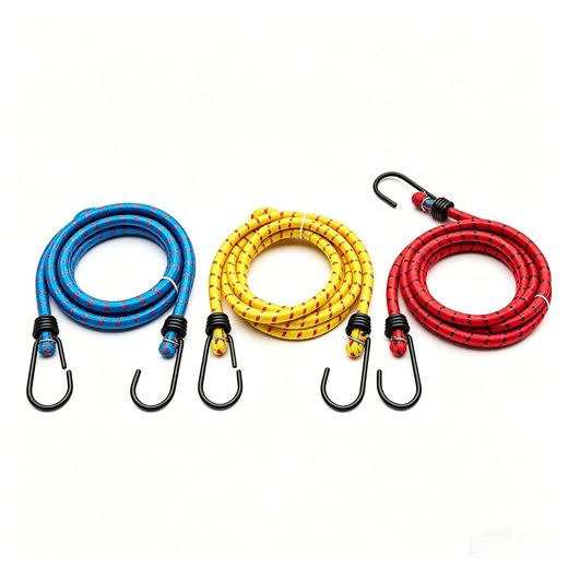 Generic Elastic Bungee Cord with Metal Clasps, Heavy Duty Rubber Stretch Rope for Bicycle, Electric Bike Motorcycle Luggage Binding