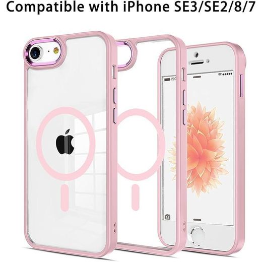 Generic Electroplated Clear MagSafe Case with Camera Lens Protector for iPhone 7 Plus - Rose Gold - image 2