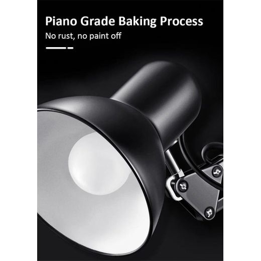 Generic Black Adjustable Study Lamp with E27 Socket – Swing Arm Desk Light for Students, Teachers & Home Learning - image 2