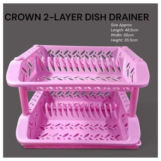 Crown Strong Durable Double Decker 2 Layer Dish Drainer Dish Rack