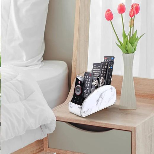Generic PU Leather Remote Control Holder Storage Organizer – Multi-Compartment Desktop Storage Box - image 3