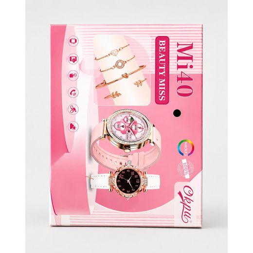 Generic Mi40 Beauty Miss Smart Watch Gift Set With AMOLED Display, Fitness Tracker & Fashion Jewelry Set for Women - image 3
