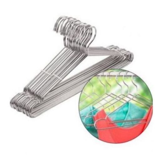 10-Pack Heavy Duty Stainless Steel Clothes Hangers - Non-Slip, Rustproof, 32cm/45cm