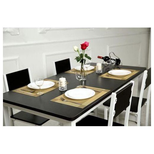 Generic 6pcs Table Mats PVC Placemats Heat-Resistant Placemat for Dining Tea Table Woven Vinyl Stain Resistant Table Mats - image 3