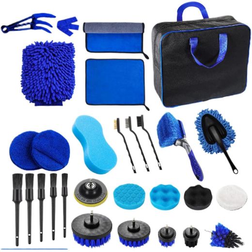 Generic Car detailing kit /Car Wash Brush -29-Piece Vehicle Dusting Scrubber Set,Vehicle Interior Dusting Brushes - for Truck Sedan SUV RV Garage Outdoor Home