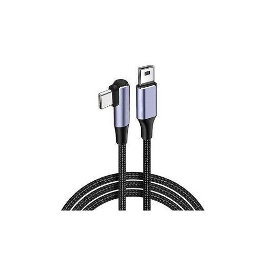 Right Angled USB Type C To Mini USB 5-Pin Adapter Cable 1m
