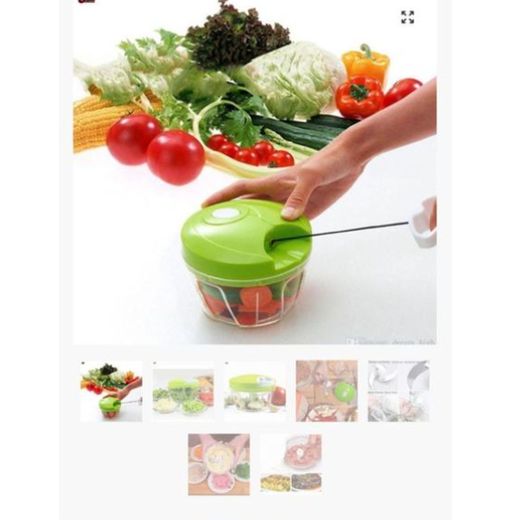 Kitchen Cook Manual Spin Cutter – Easy Pull Food Chopper for Vegetables, Garlic, Salads & More (450ml) - image 3