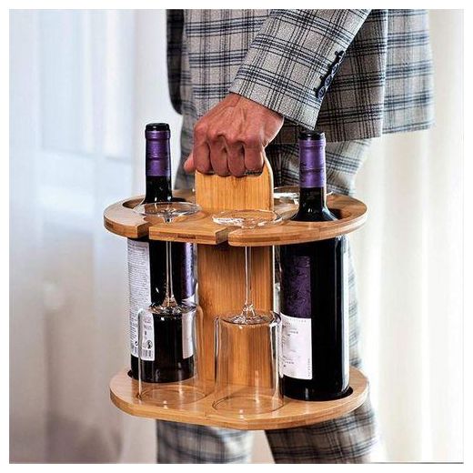 Generic  Barware Storage Organizer Display Stackable Custom Design Wine Bottle Stand Support for Champagne Wooden Wine Holder Rack - image 2