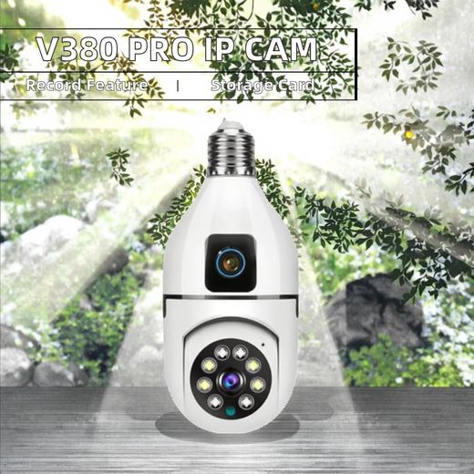 Generic Dual lens PTZ bulb camera 4mp wifi CCTV camera with motion tracking,two way communication,360° rotation,easy to install, remote accessdome - image 3