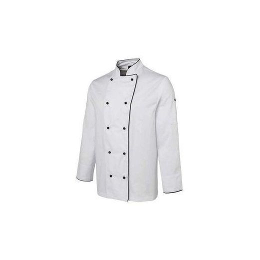 Professional White Chef Jacket – Double Breasted Long Sleeve Kitchen Uniform Coat