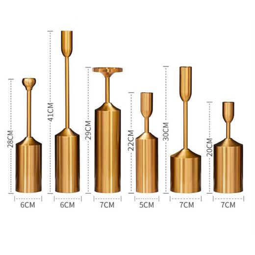 Generic Luxury Gold Candle Holders, Metal Candlestick, Wedding - image 3