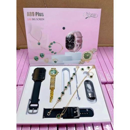 Generic Smartwatch Luxury A89plus Smart watch for Ladies, Necklace, Earrings, Bracelet, Ring, Analog watch, Smartwatch - image 2