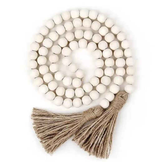Generic Hemp rope wood bead Tassel String Home Decoration Ornaments, vase pendant - image 3