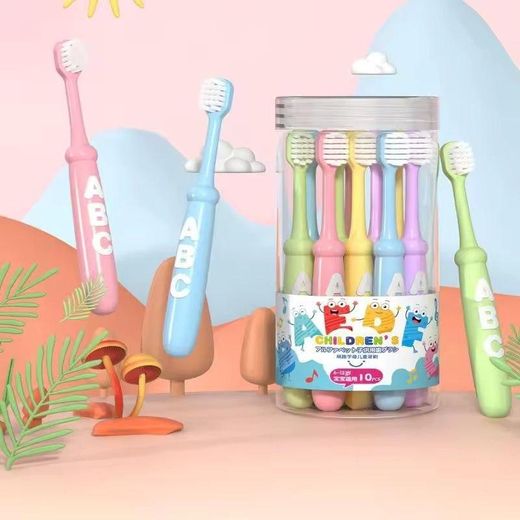 Generic 10Pcs Cute Children Soft Bristle Toothbrush Set Small Head Kids Toothbrush for Boys and Girls Ages 3 to 12 Years High Density Gentle Bristles Gum Care Oral Hygiene Pack with Storage Container