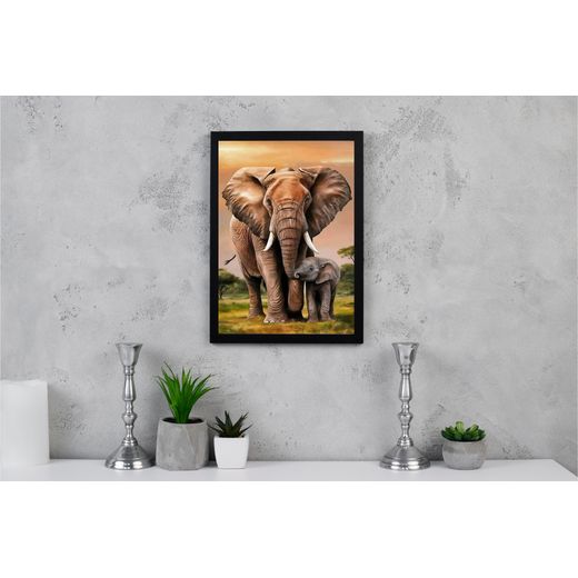 Elephant Art Picture Frame black(size A2)