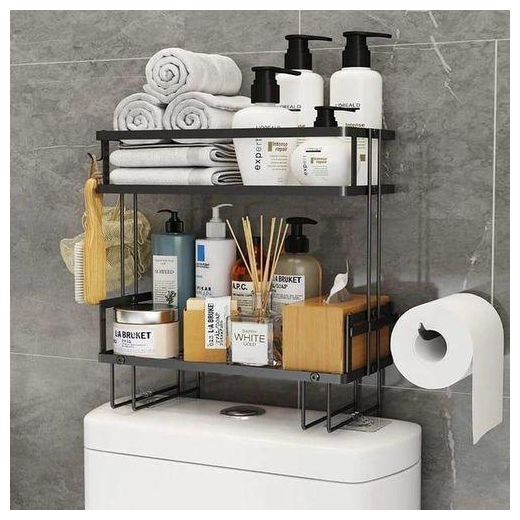 Double Layer Bathroom/ Toilet Racks With Tissue Holder