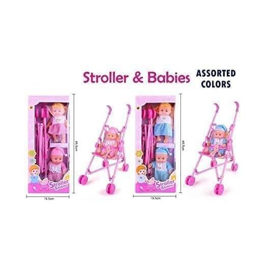 Generic Kids Baby Doll & Foldable Stroller Play Set – Deluxe 2-in-1 Pretend Play Nursery Kit with Realistic Infant Doll, Toy Pram Stroller, Feeding Bottle, and Potty Trainer in Carrier Bag - image 4